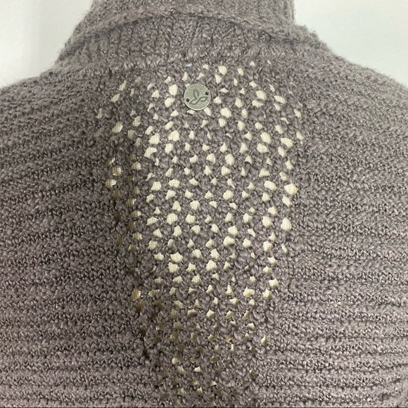 Prana textured knitted Cardigan sweater Eggplant color - Picture 10 of 15